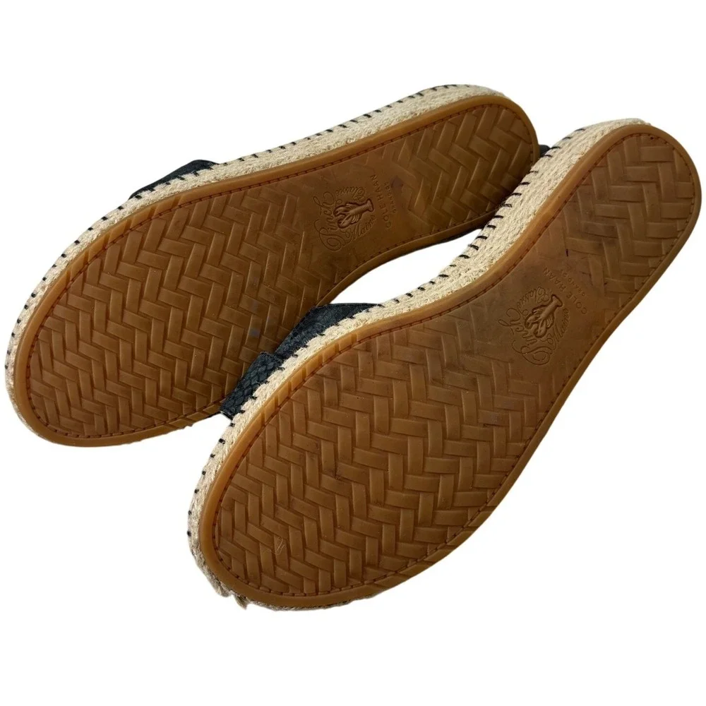 Cole‎ Haan Pinch Maine Cloudfeel Espadrille Flat Sandals Women 10.5 Black Casual